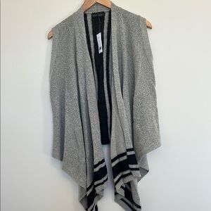 Banana Republic Gray and Black Asymmetrical Shrug